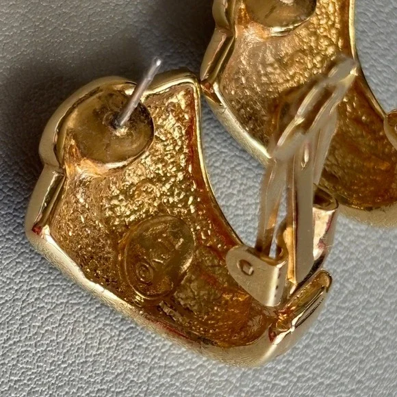 Vtg Kenneth Jay Lane KJL Interchangeable Gold-tone Mod Colorful Pierced Earrings - Picture 5 of 10